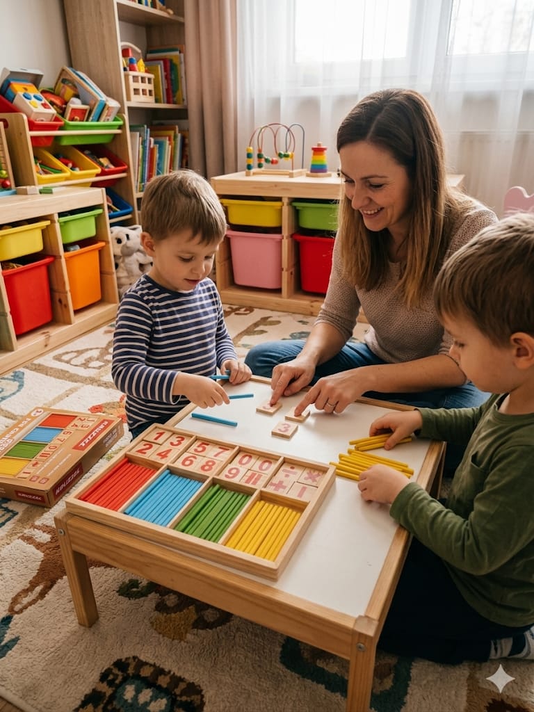 Gioco Montessori  per imparare a contare